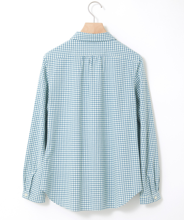 ストレッチ ミニチェック ブラウス