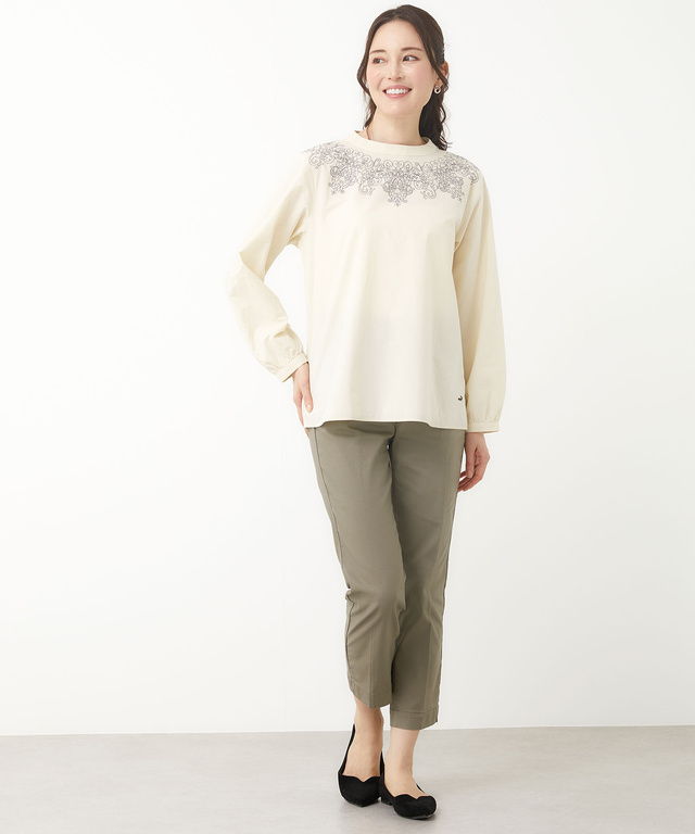 襟プリント デザイン ブラウス