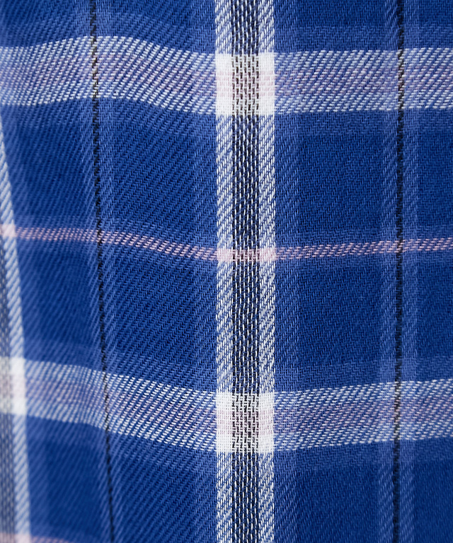 ガーゼ チェック柄 ピンタック ブラウス