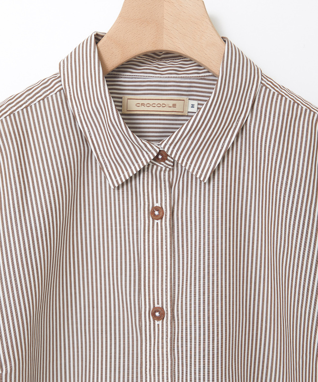 コットンブレンド レギュラーカラー ブラウス