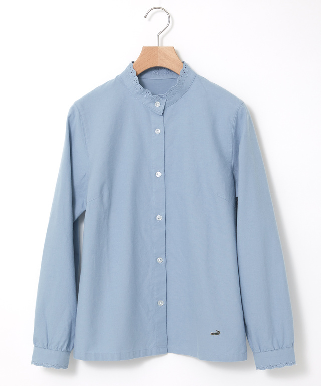 フランネル 襟刺繍 ブラウス