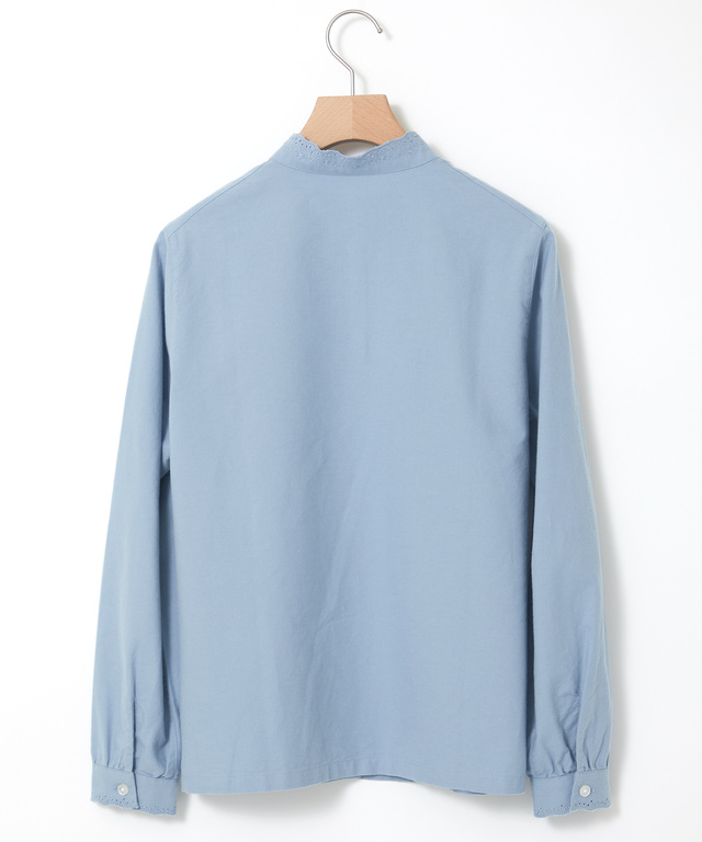 フランネル 襟刺繍 ブラウス