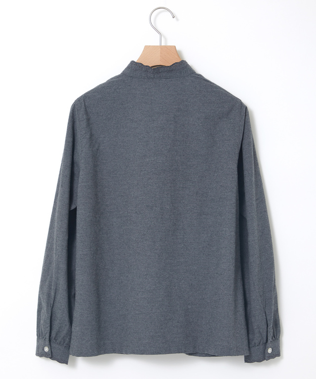 フランネル 襟刺繍 ブラウス