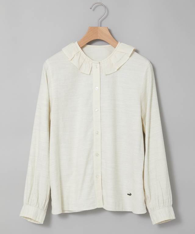 シャンブレー 襟デザイン ブラウス