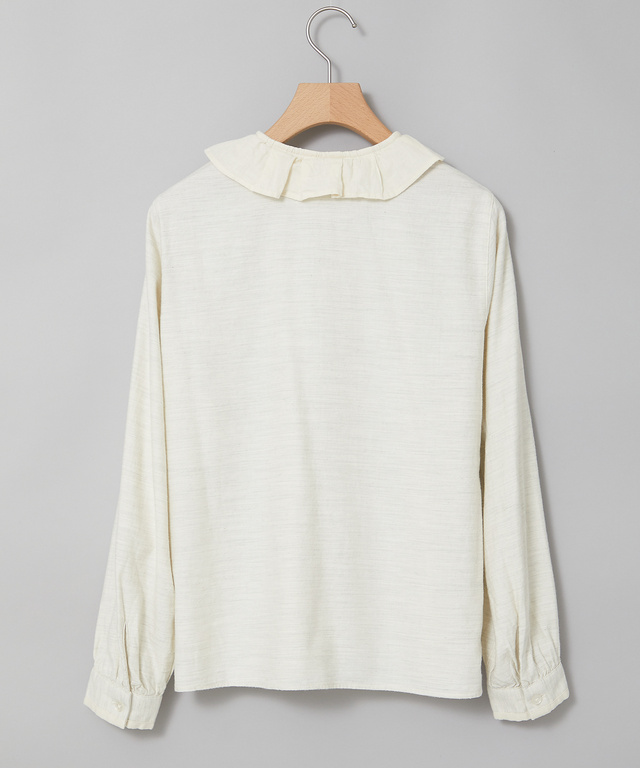 シャンブレー 襟デザイン ブラウス