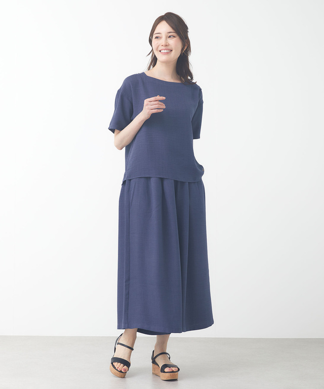杢調 ショルダーボタン ブラウス