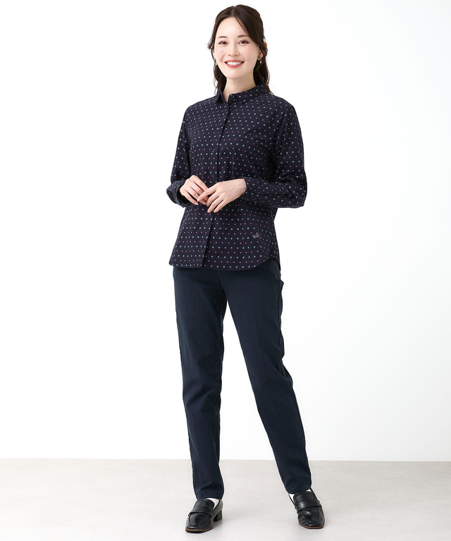 小紋柄 プリントブラウス