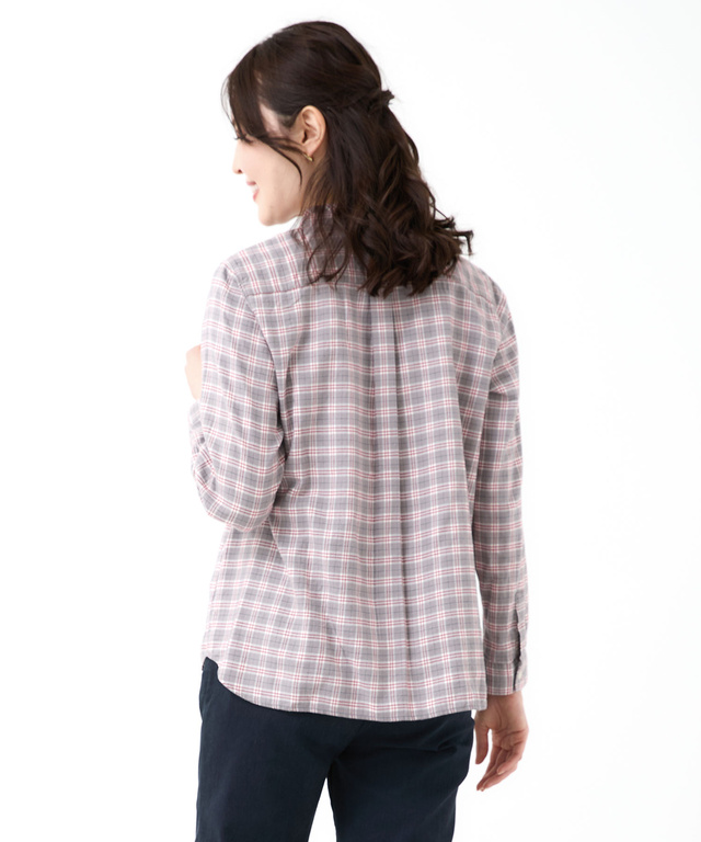 フランネル チェック ブラウス