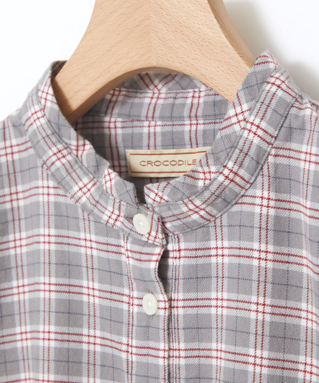 フランネル チェック ブラウス