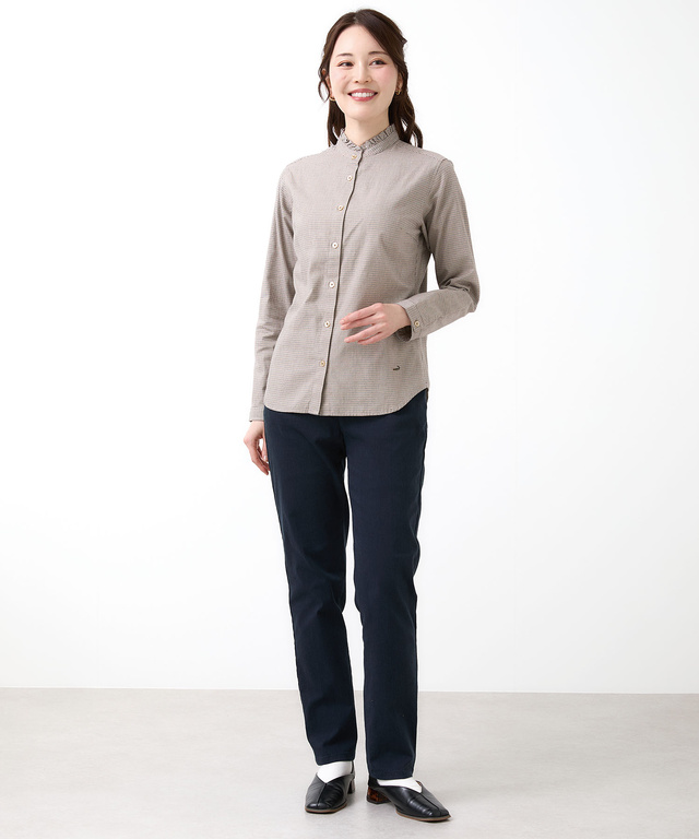 フリルカラー コットン ブラウス【一部店舗限定】