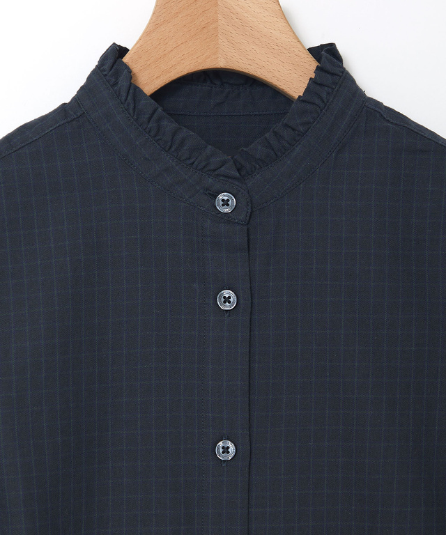 フリルカラー コットン ブラウス【一部店舗限定】