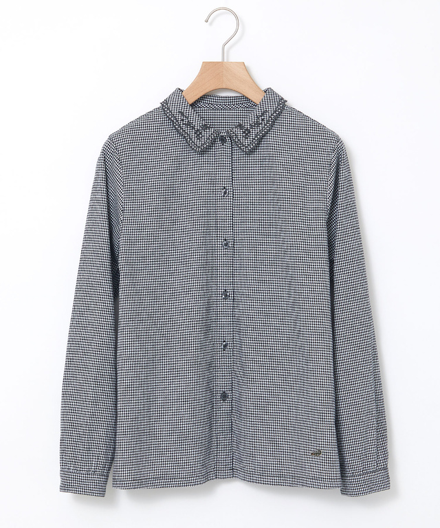 襟刺繡 デザイン ブラウス