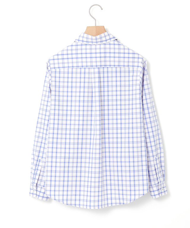 ノンアイロン チェック ブラウス【シワになりにくい】