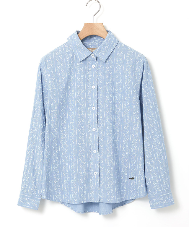 ダンガリー プリント ブラウス