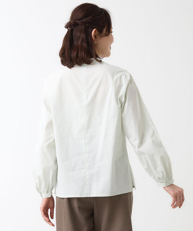 スタンドカラー 刺繡 ブラウス