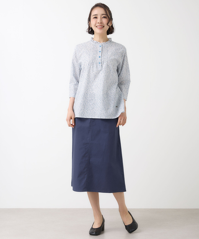 フリル襟 小花柄 ブラウス