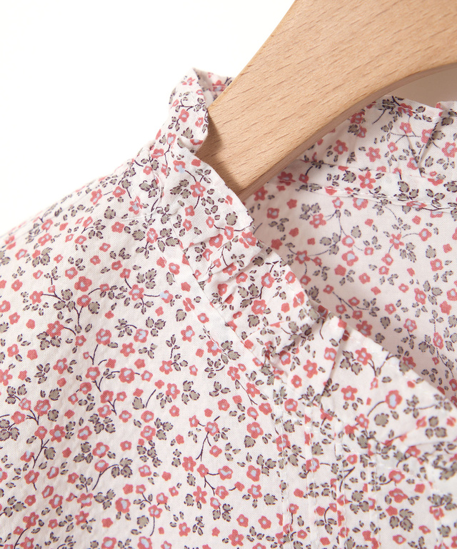 フリル襟 小花柄 ブラウス