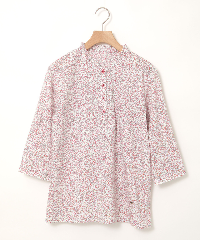 フリル襟 小花柄 ブラウス