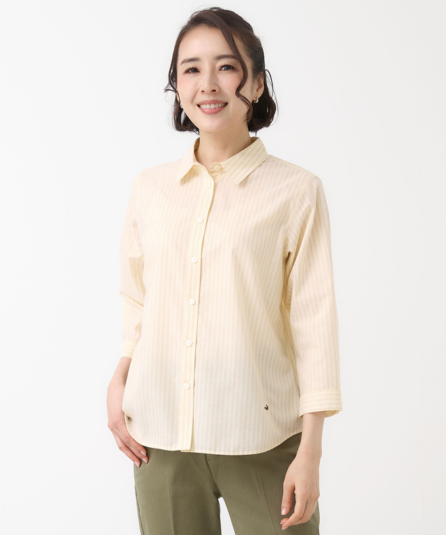 ノンアイロン ストライプ ブラウス