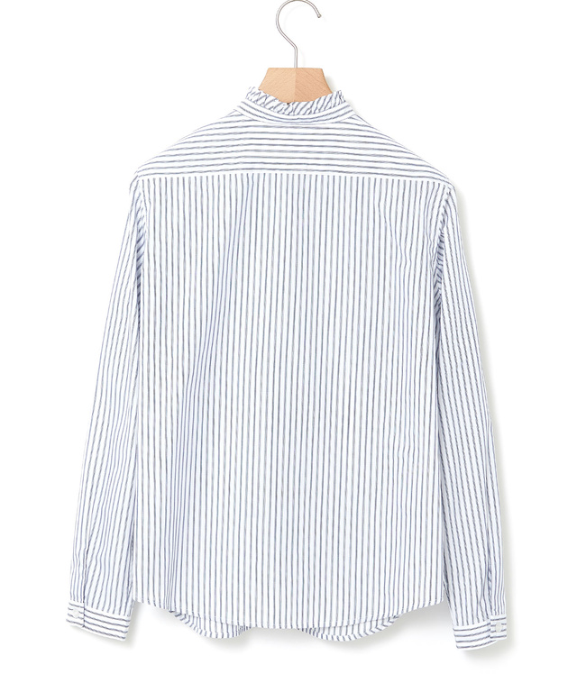 フリル襟 ストライプ ブラウス【オンラインショップ・一部店舗限定】