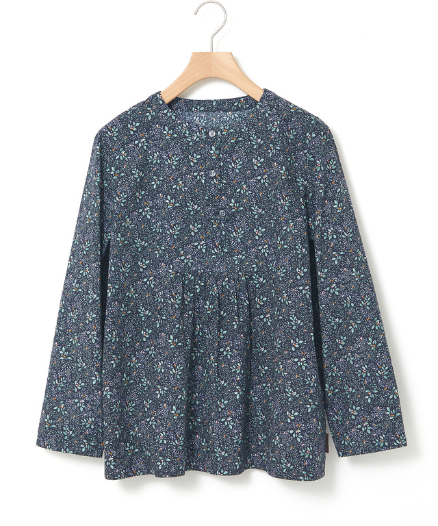 リーフ柄 プルオーバー ブラウス【オンラインショップ・一部店舗限定】