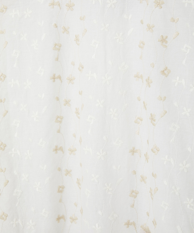 ツタ刺繍 スキッパー ブラウス