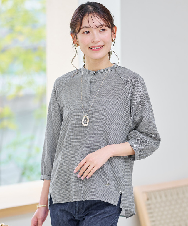 サッカー ミニギンガム ブラウス