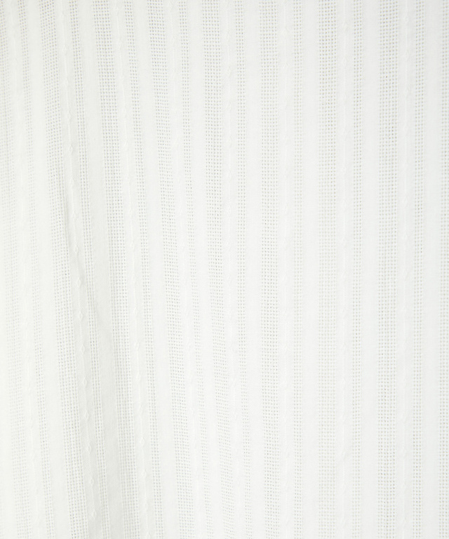 パナマストライプ バンドカラー ブラウス