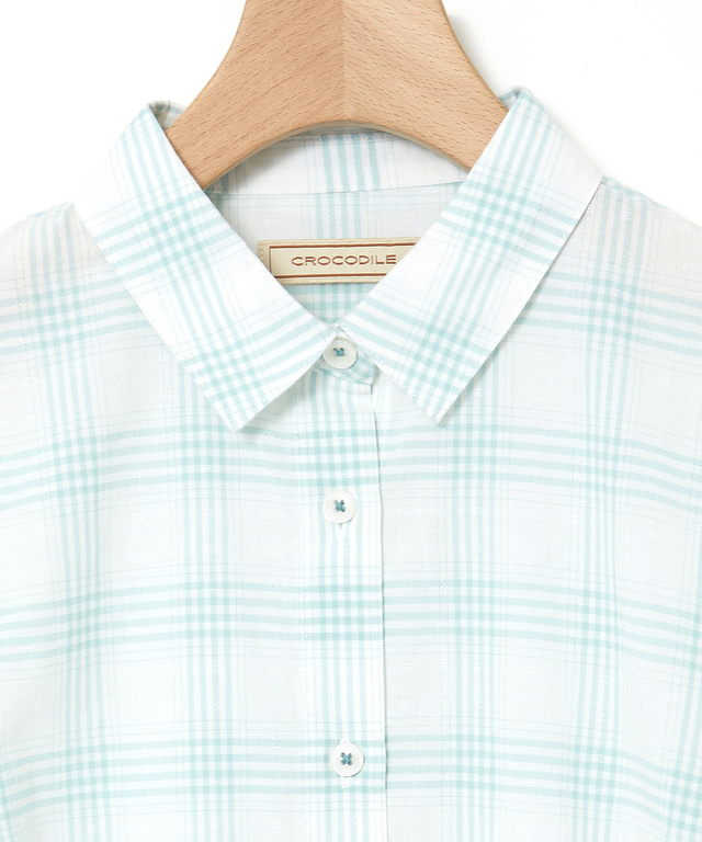 ドビー素材 七分袖 ブラウス