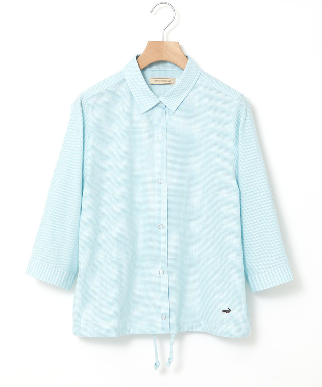 メッシュ 七分袖 ブラウス