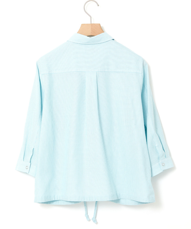 メッシュ 七分袖 ブラウス