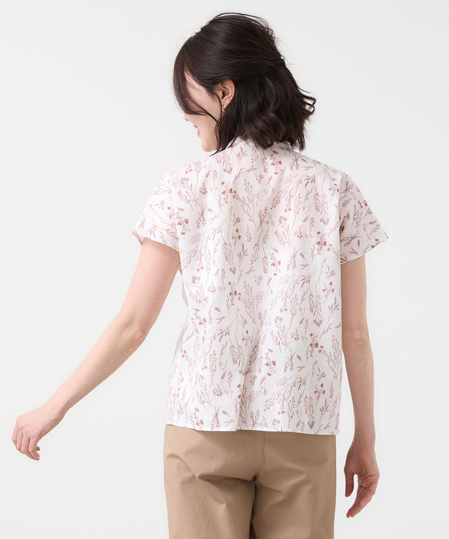 花柄 フレンチスリーブ ブラウス