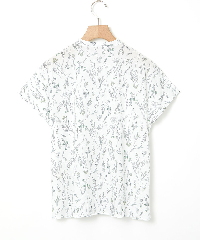 花柄 フレンチスリーブ ブラウス