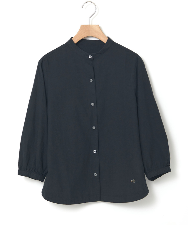 バンドカラー 七分袖 ブラウス