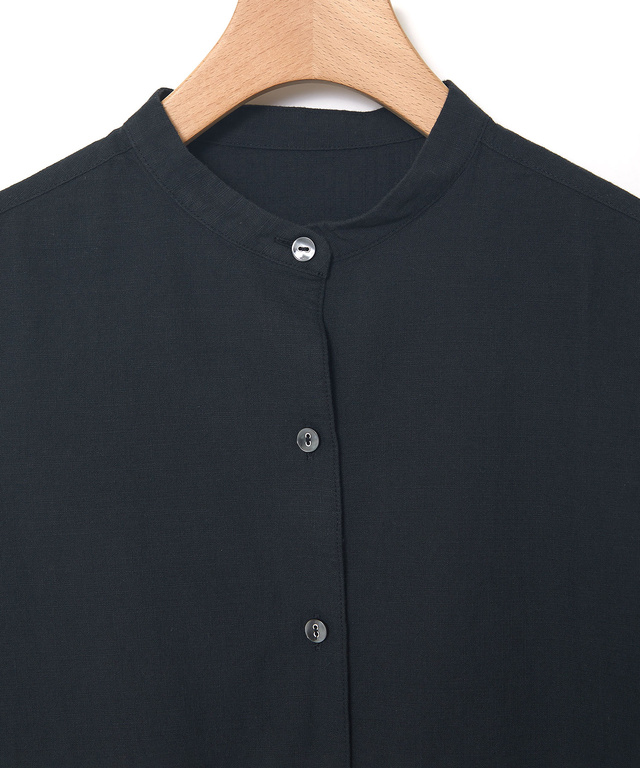 バンドカラー 七分袖 ブラウス