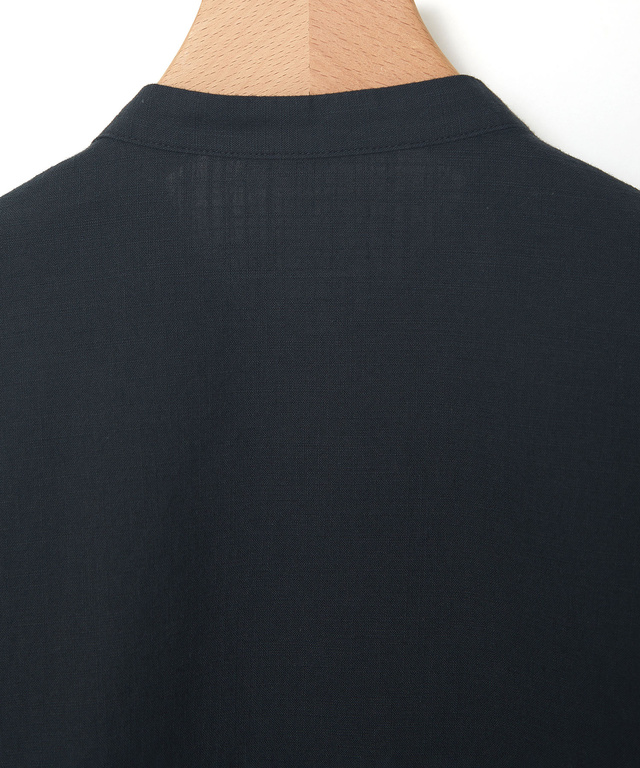 バンドカラー 七分袖 ブラウス