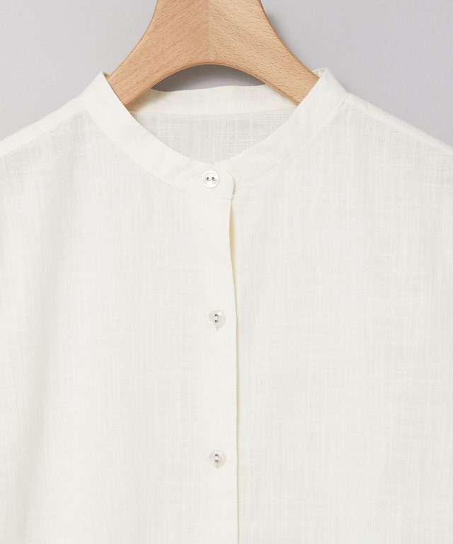 バンドカラー 七分袖 ブラウス