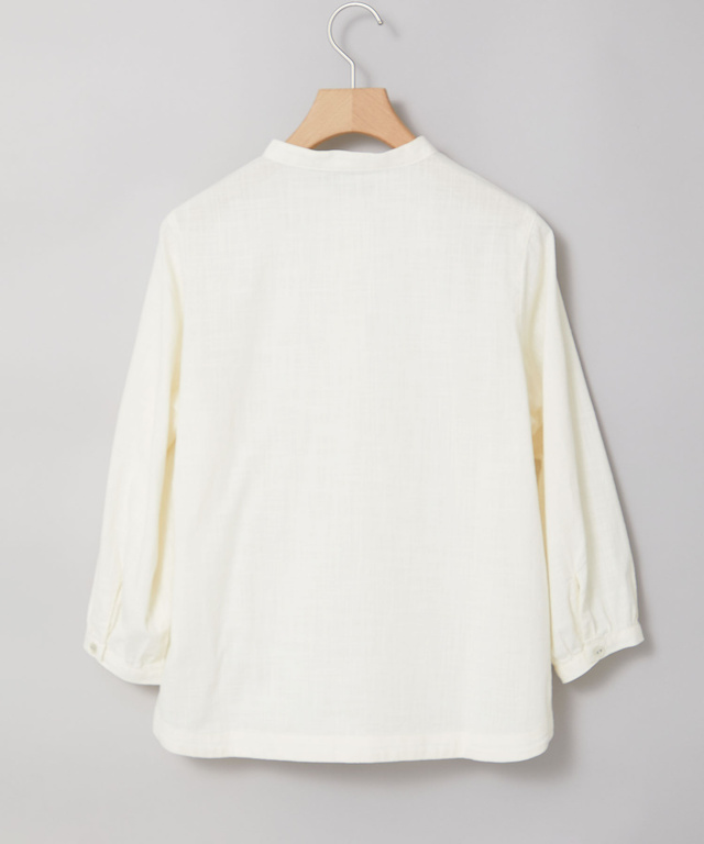 バンドカラー 七分袖 ブラウス