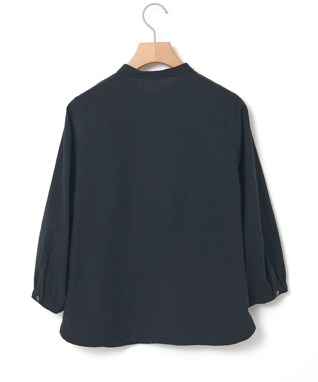 バンドカラー 七分袖 ブラウス