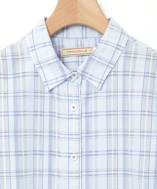 スノーコットン 七分袖 ブラウス【接触冷感】