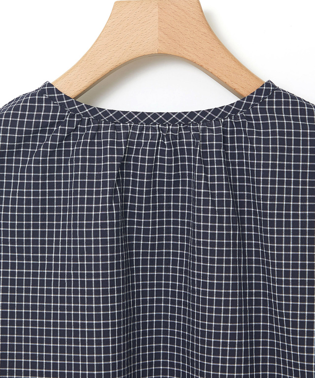 スノーコットン ミニチェック ブラウス【接触冷感】