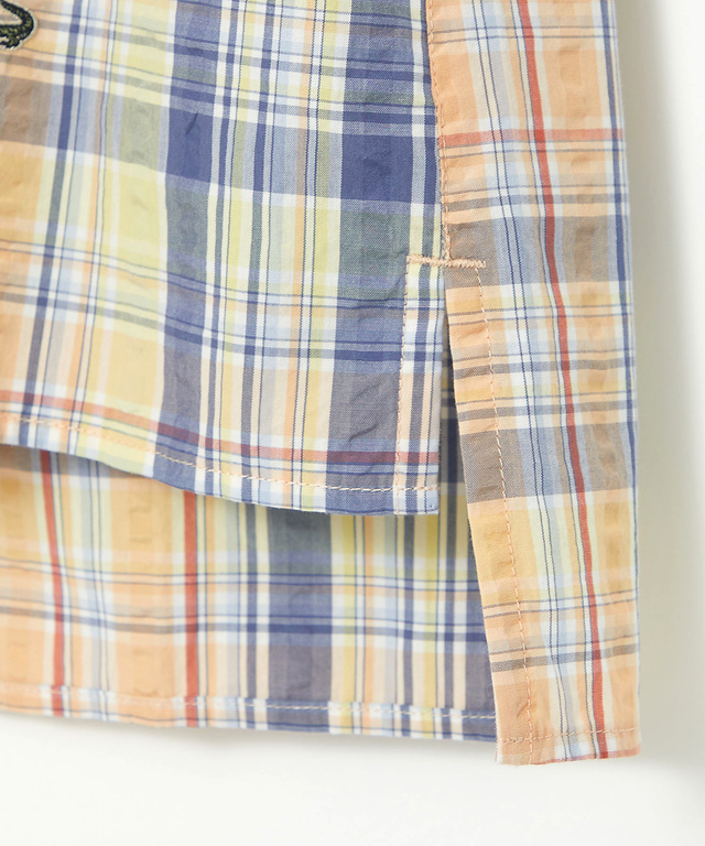 サッカー マドラスチェック ブラウス