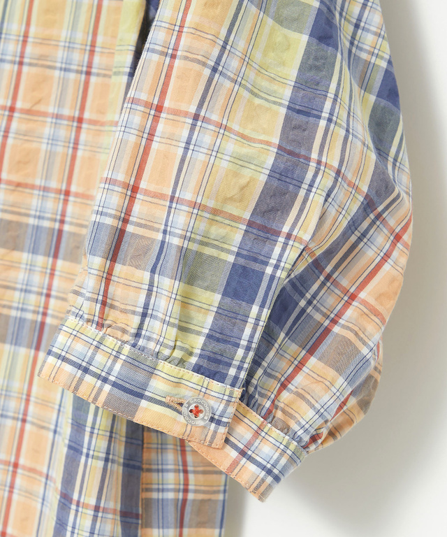 サッカー マドラスチェック ブラウス