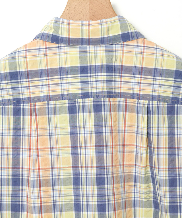 サッカー マドラスチェック ブラウス