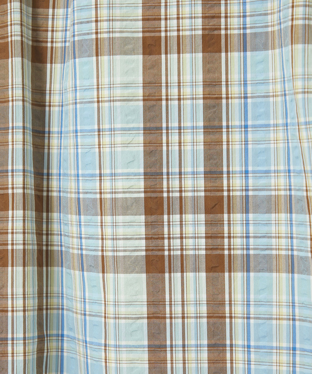 サッカー マドラスチェック ブラウス