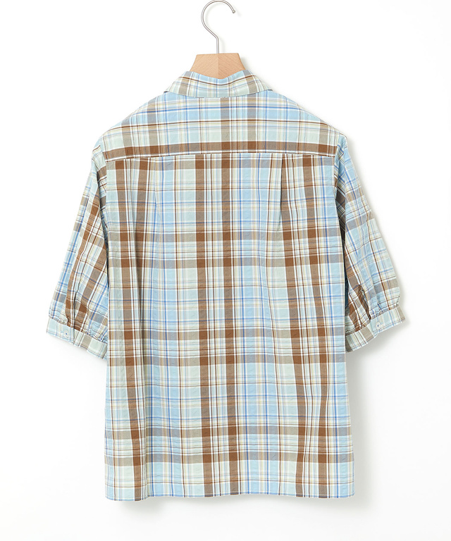 サッカー マドラスチェック ブラウス