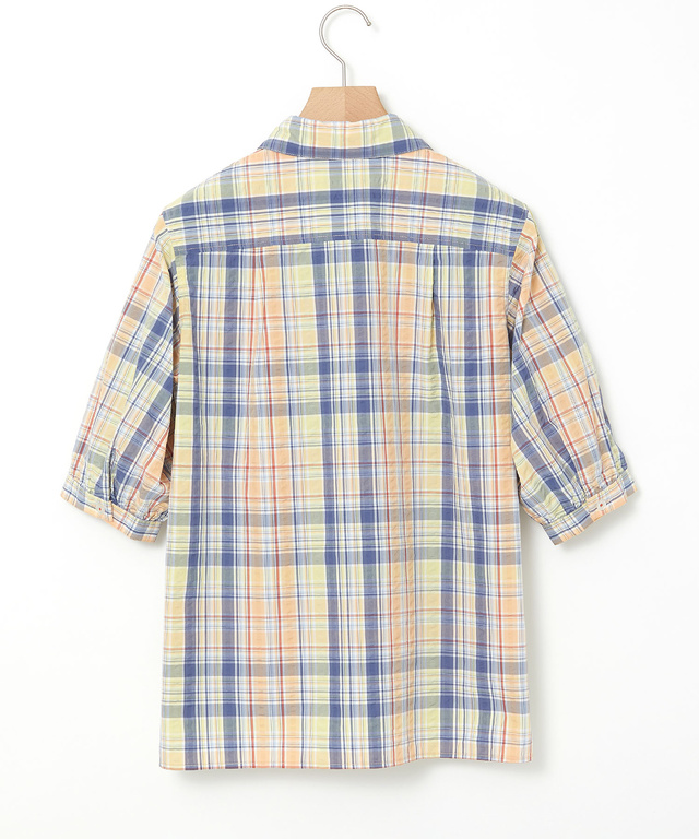 サッカー マドラスチェック ブラウス