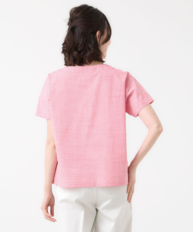 ダンガリー 刺繍 ブラウス