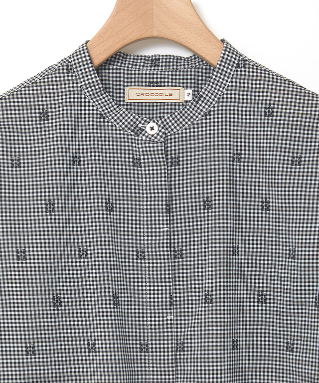 比翼 ギンガムチェック ブラウス