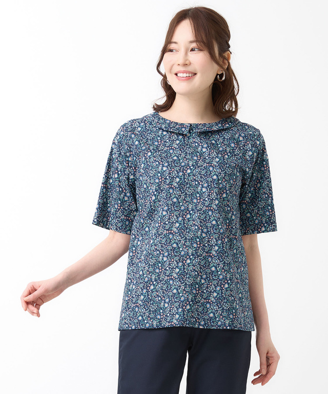 花柄プリント 半袖 ブラウス【オンラインショップ・一部店舗限定】